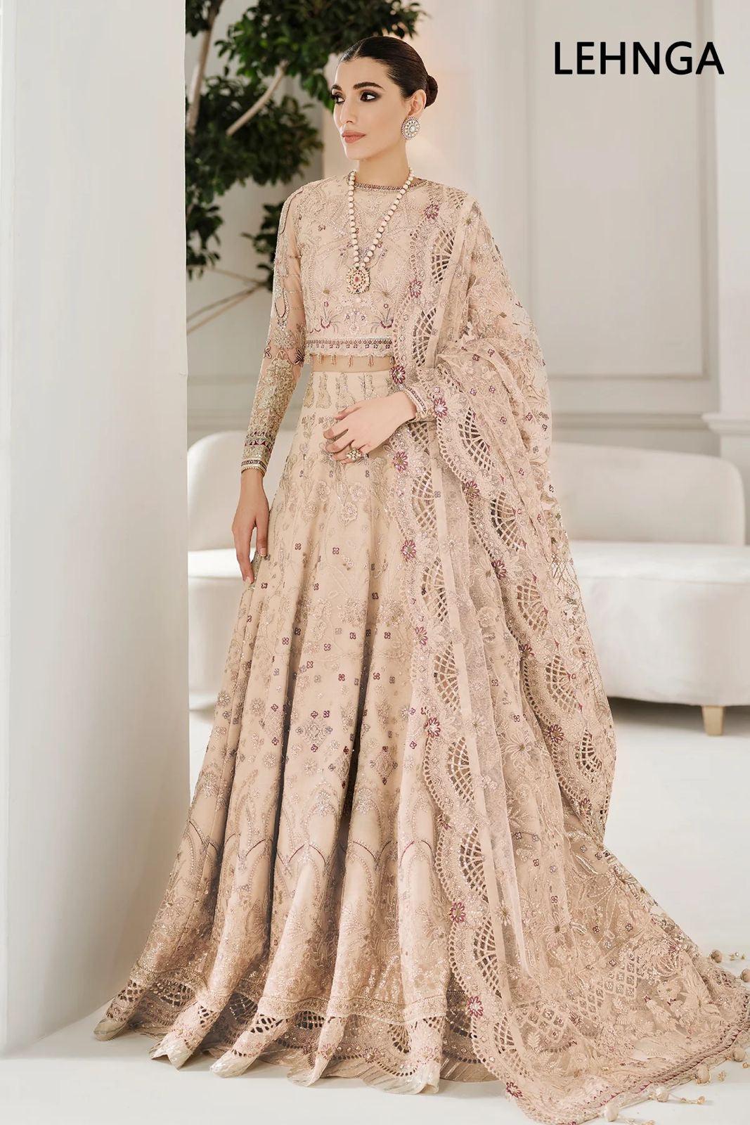 Baroque Net Maxi-Bridal Suits-Replica Zone