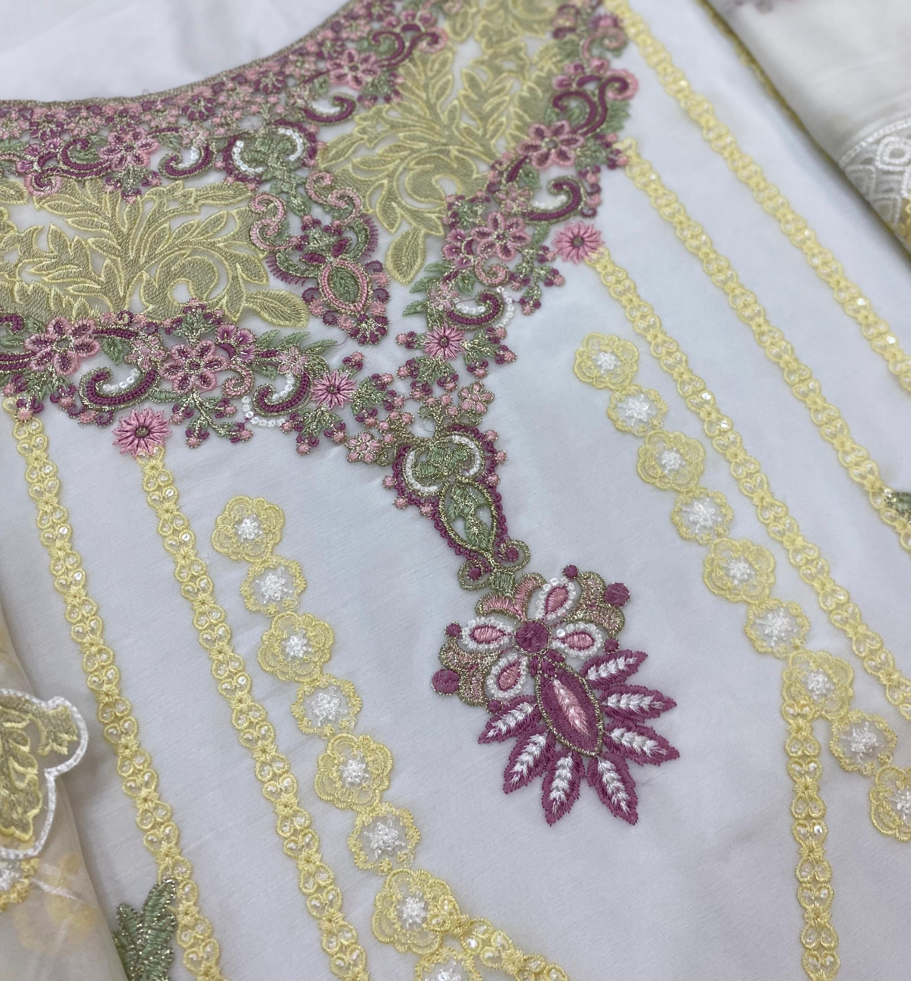 Dastak Chiffon Suit-Replica Suits-Replica Zone