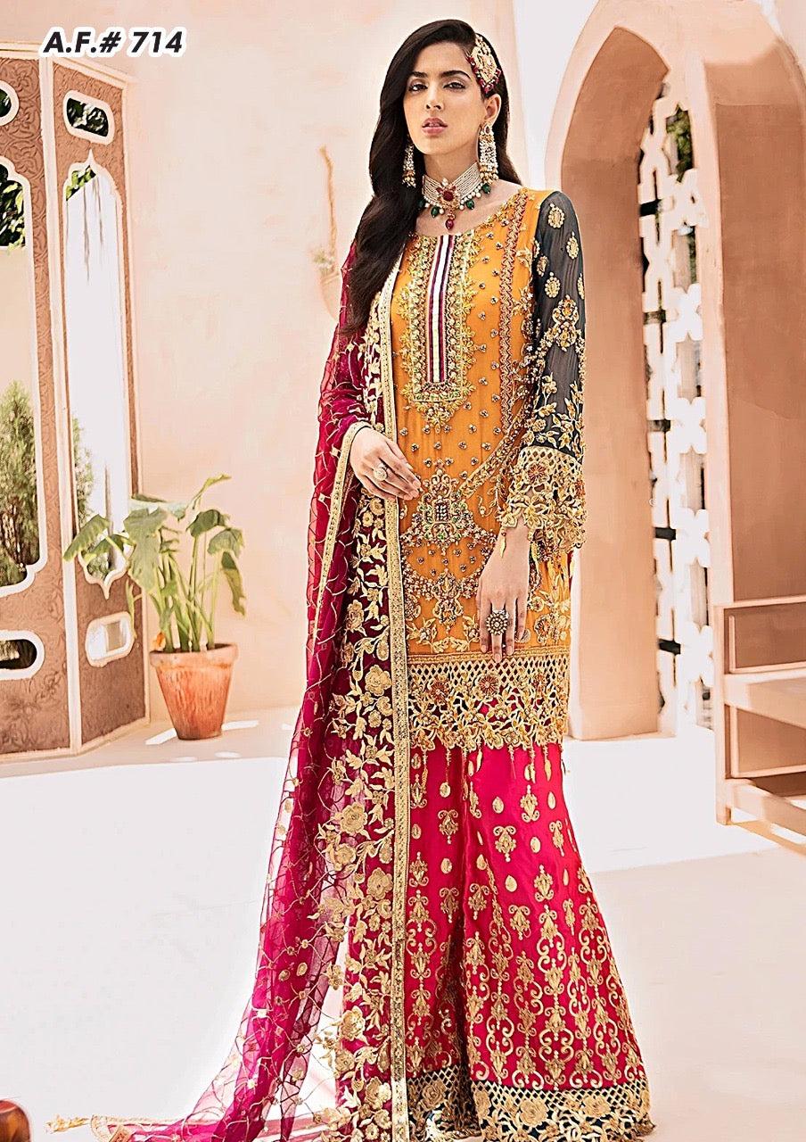 Emaan Adeel Chiffon Bridal Suit-Bridal Suits-Replica Zone