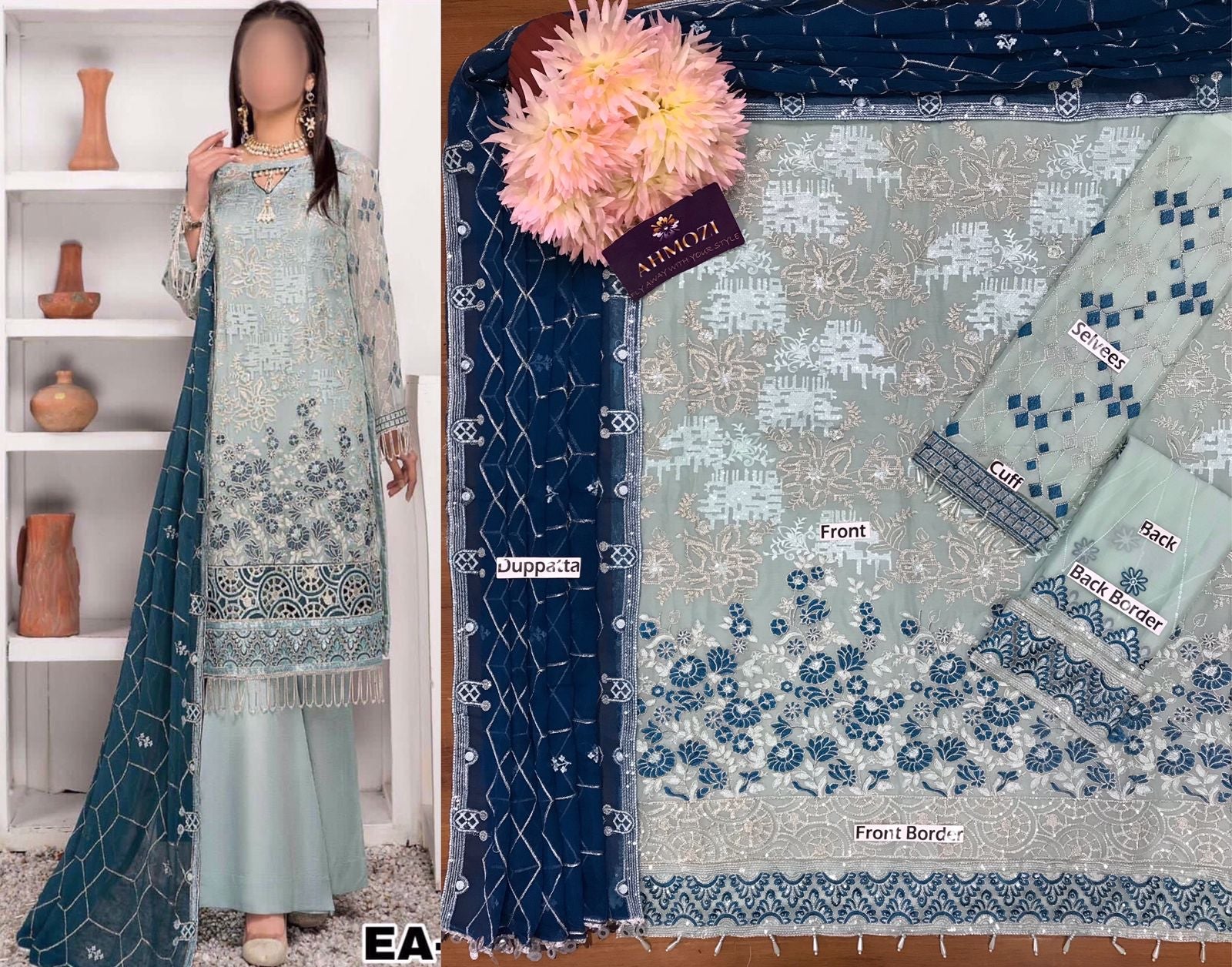 Emaan Adeel-Grey-Chiffon-Replica Zone