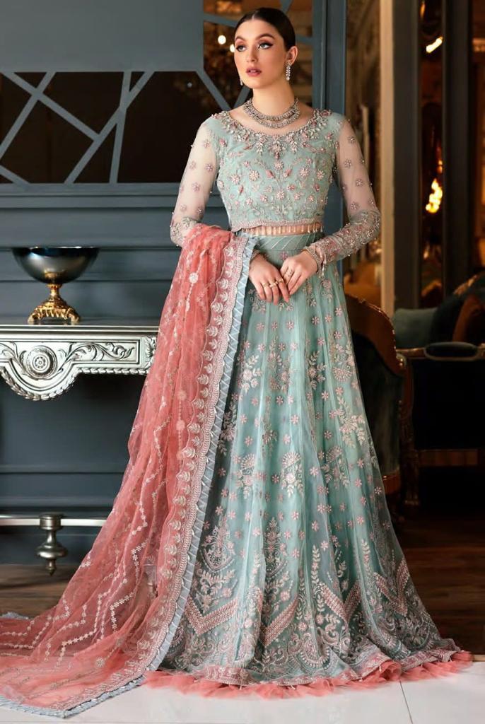 Emaan Adeel Organza Maxi-Bridal Suits-Replica Zone