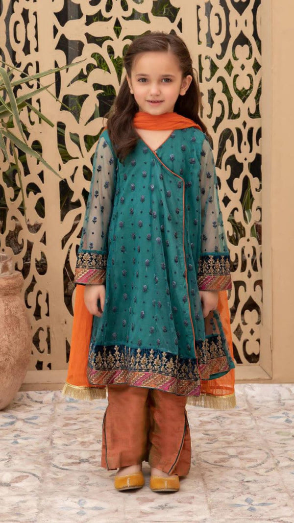 Embroidered chiffon Suit-Kids-Replica Zone