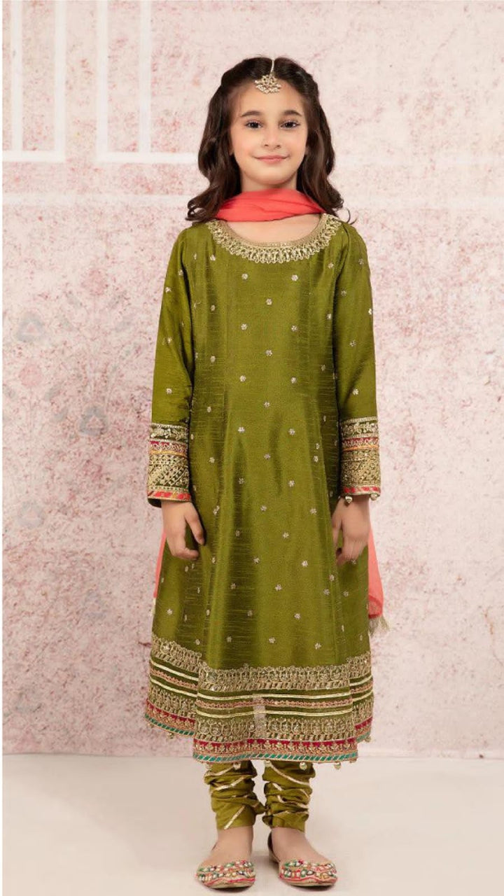 Embroidered Organza Suit-Kids-Replica Zone