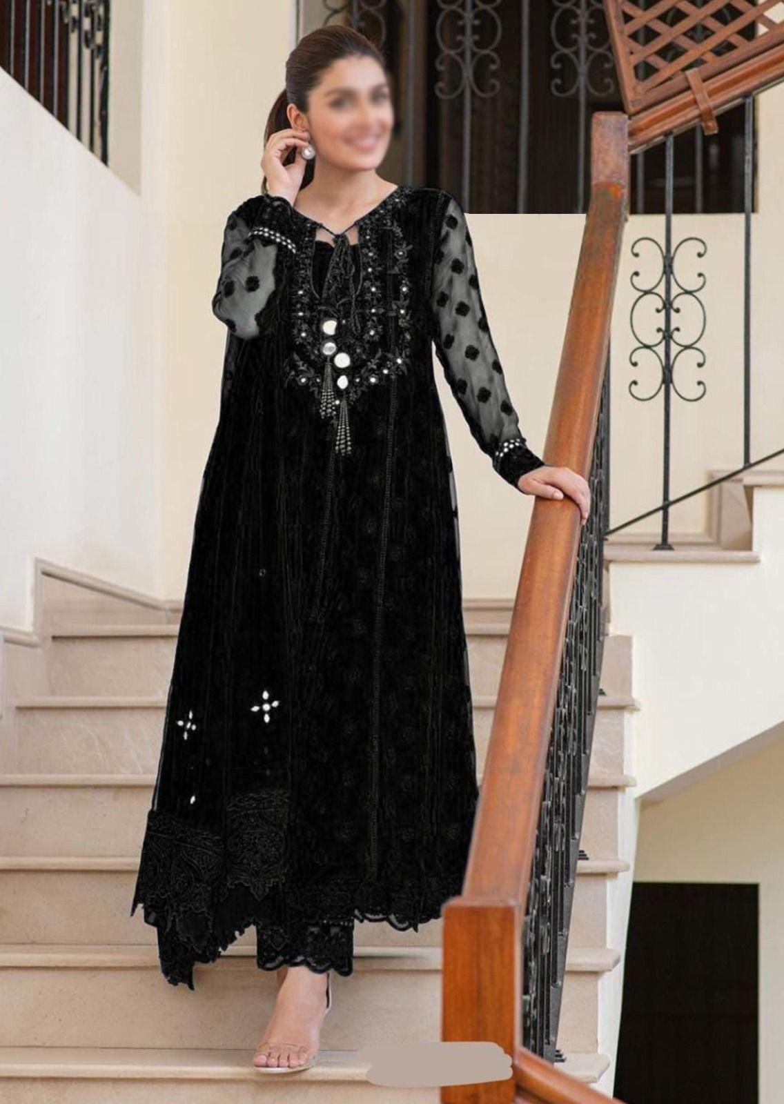 Faiza Saqlain Chiffon Suit-Replica Suits-Replica Zone