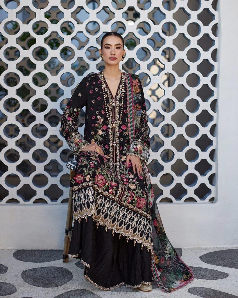 Faiza Saqlain-Lawn-Black-Replica Zone