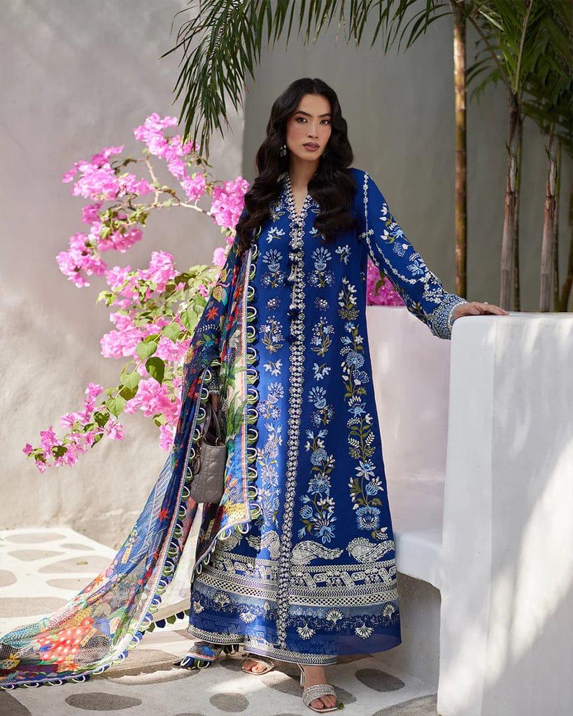 Faiza Saqlain-Lawn-Blue-Replica Zone