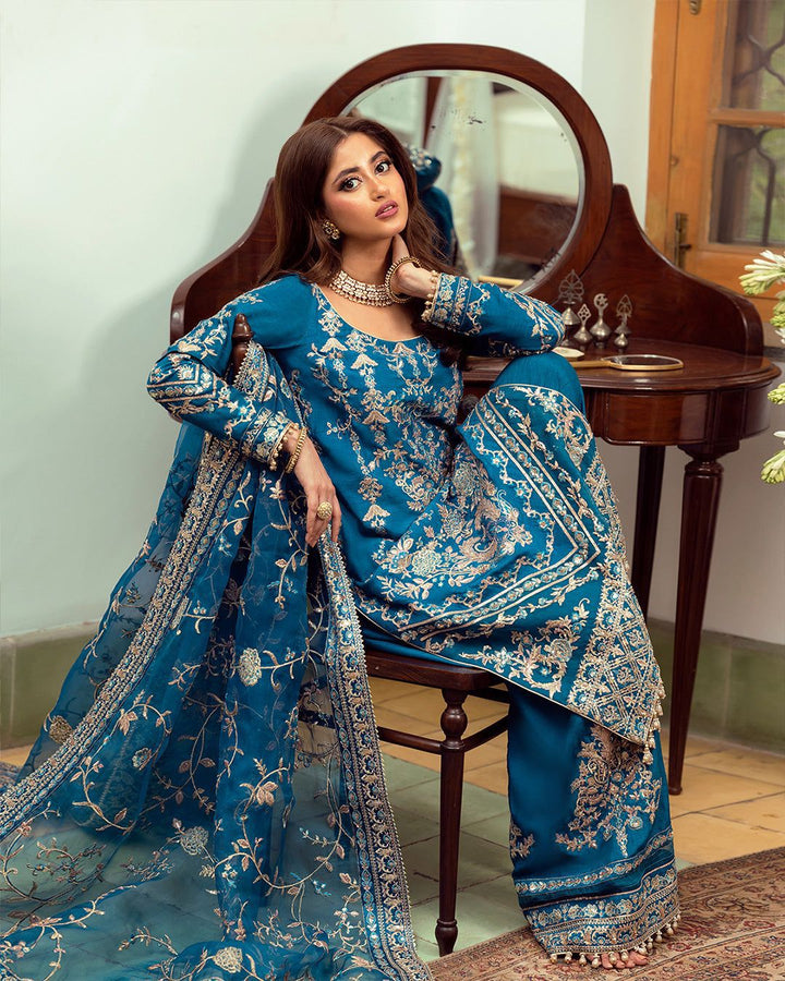 Faiza Saqlain Organza Suit-Replica Suits-Replica Zone