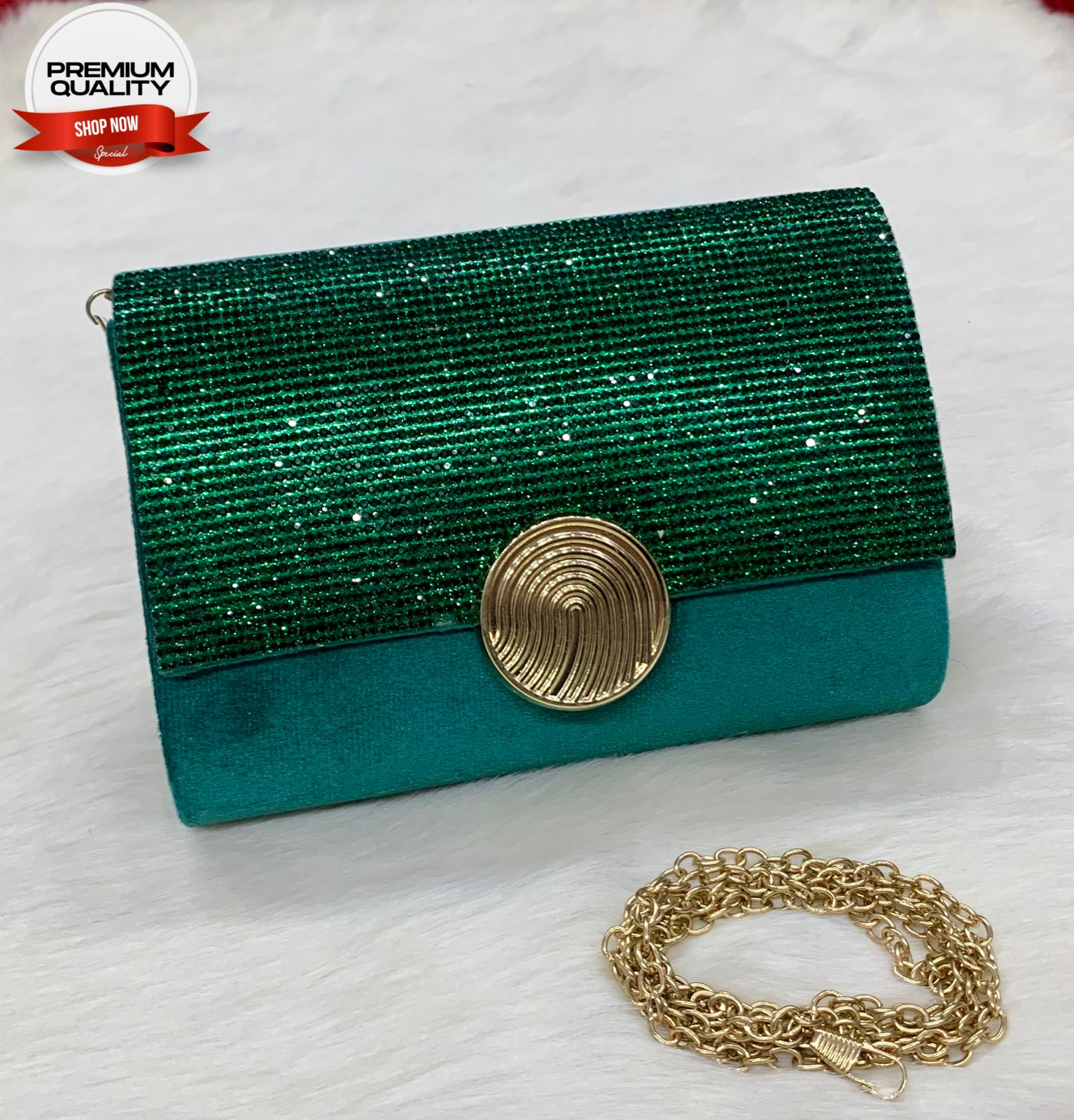 Fancy Clutch with Long Chain-Handbags-Replica Zone