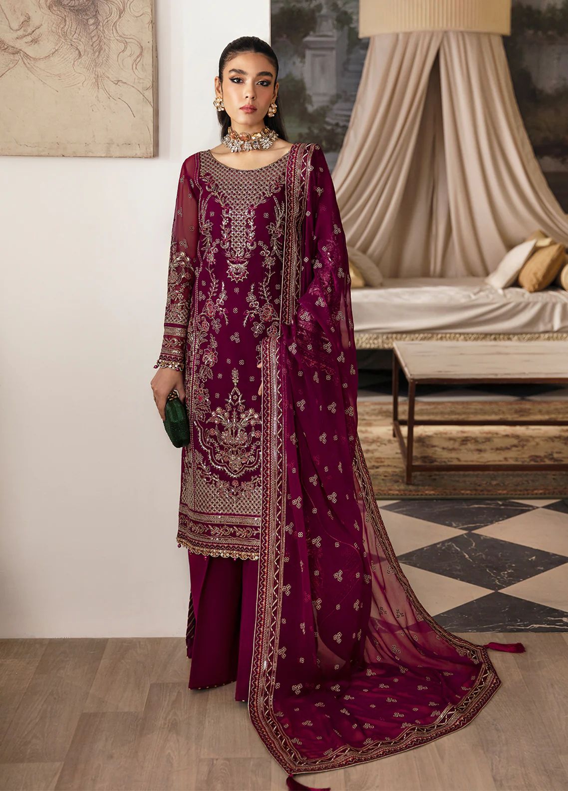 Gulaal Chiffon Suit-Replica Suits-Replica Zone