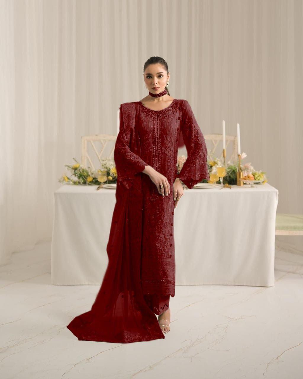 Gulaal Chiffon Suit-Replica Suits-Replica Zone