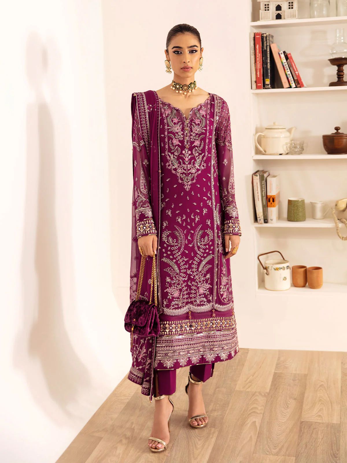 Gulaal Chiffon Suit-Replica Suits-Replica Zone