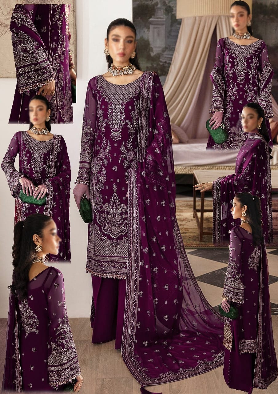 Gulaal Chiffon Suit-Replica Suits-Replica Zone