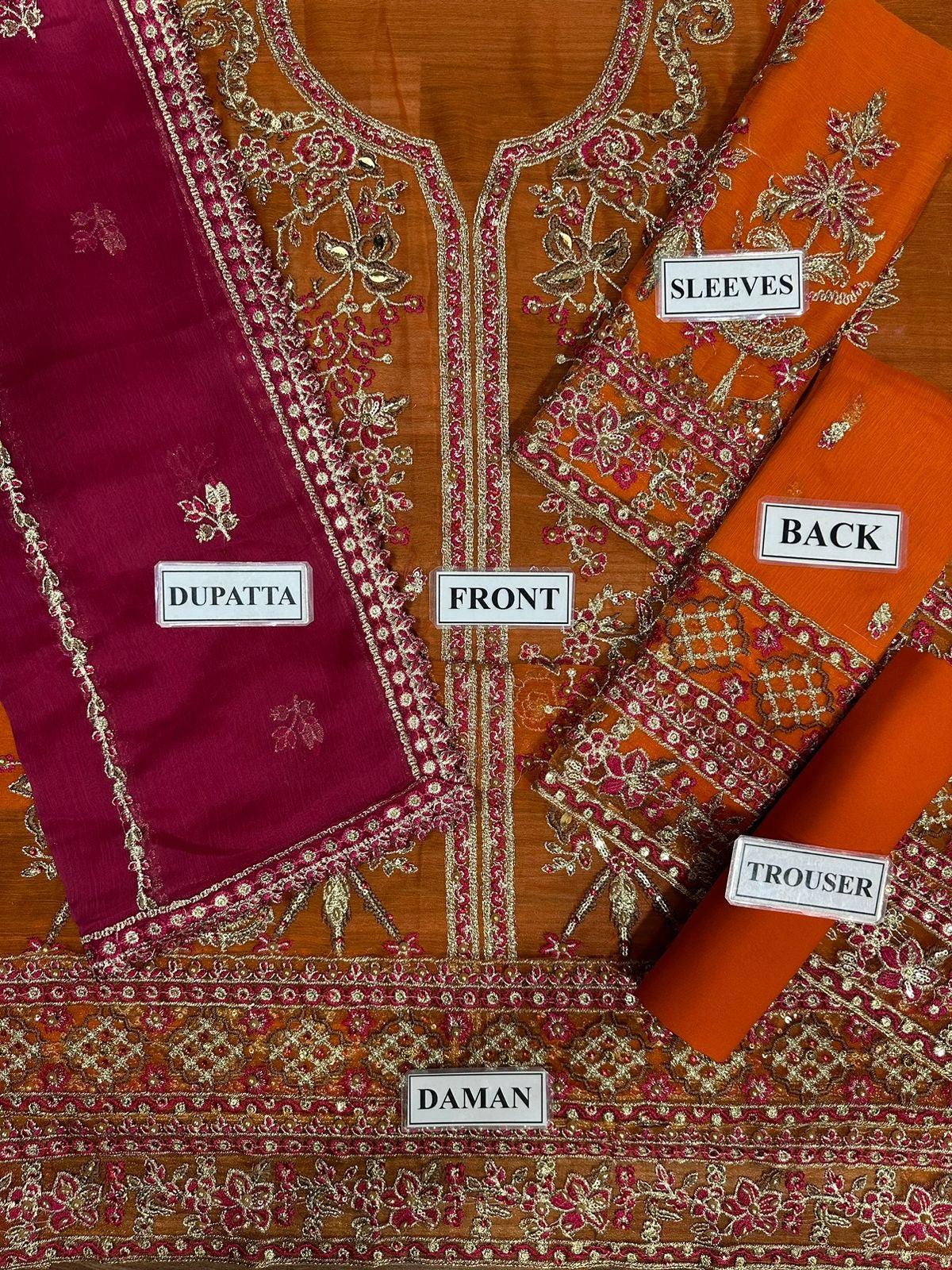 Gulaal-Orange-Chiffon-Replica Zone