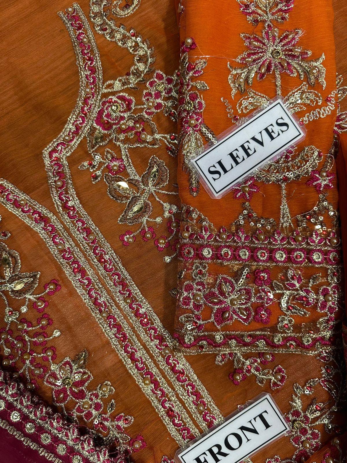 Gulaal-Orange-Chiffon-Replica Zone