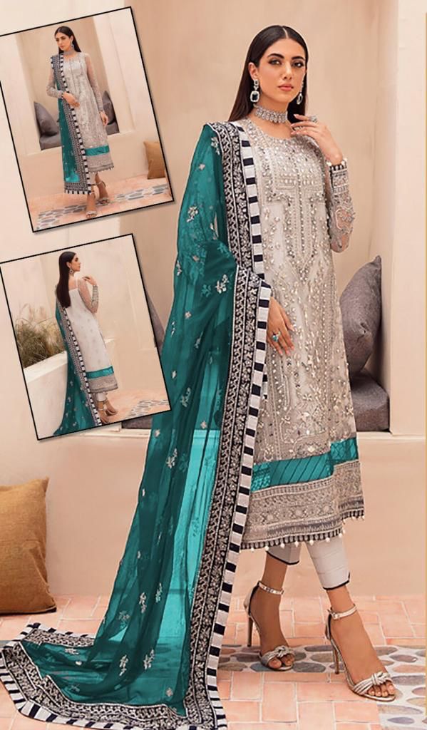 Gulaal Organza Suit-Replica Suits-Replica Zone