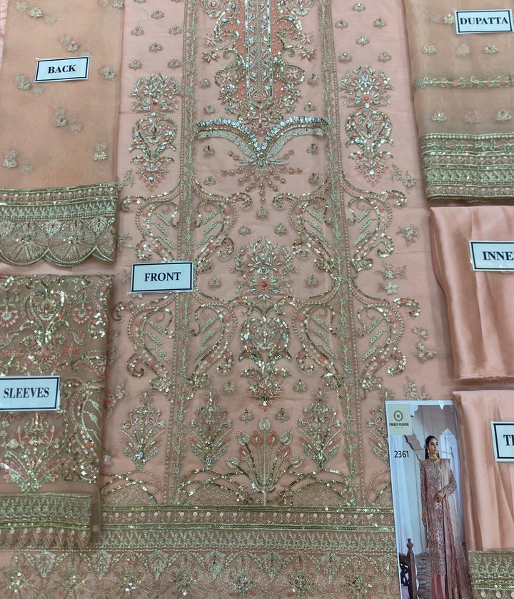 Gulaal Organza Suit-Replica Suits-Replica Zone