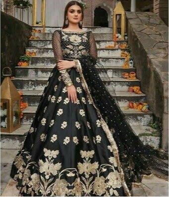 Hira Mani Net Frock-Bridal Suits-Replica Zone