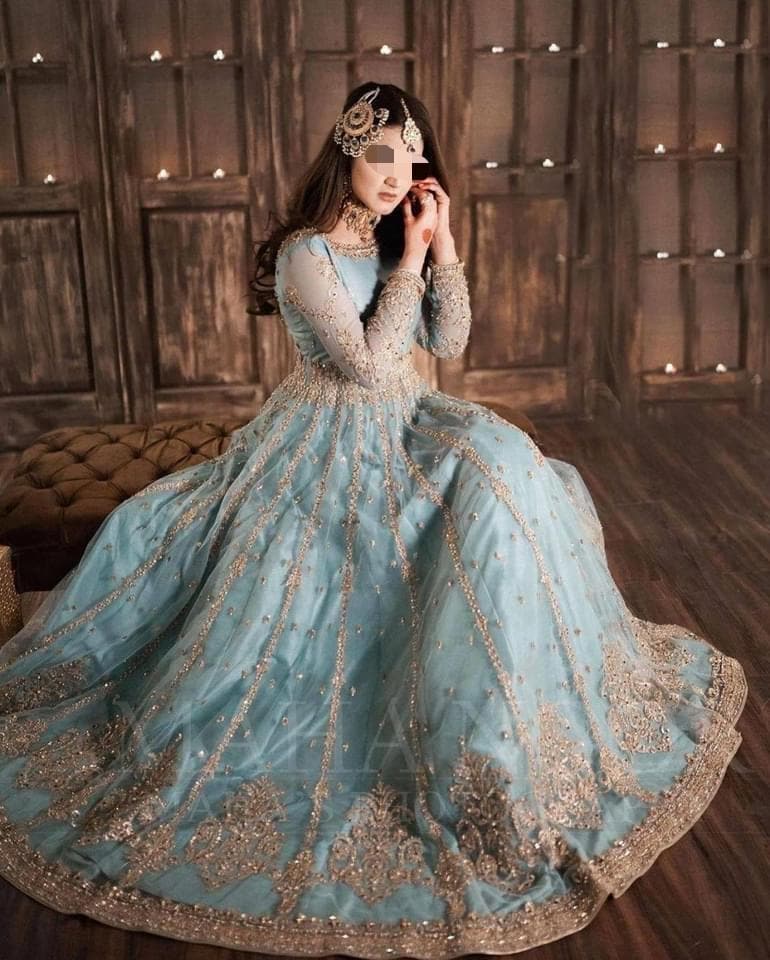 Hira Mani Net Frock-Bridal Suits-Replica Zone