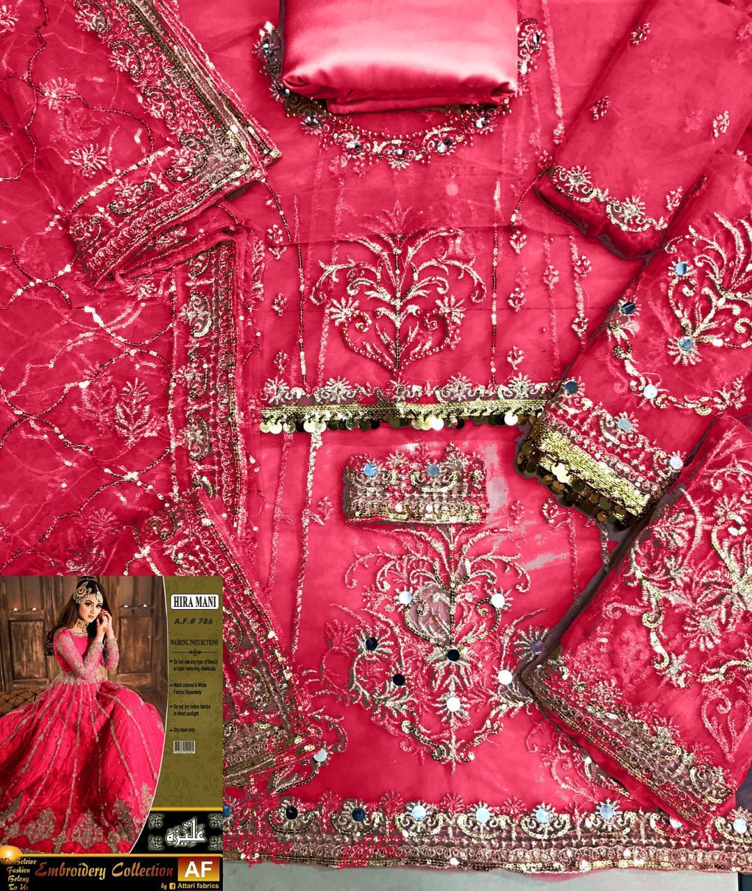 Hira Mani Net Frock-Bridal Suits-Replica Zone