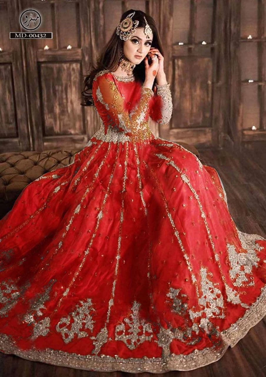 Hira Mani Net Frock-Bridal Suits-Replica Zone