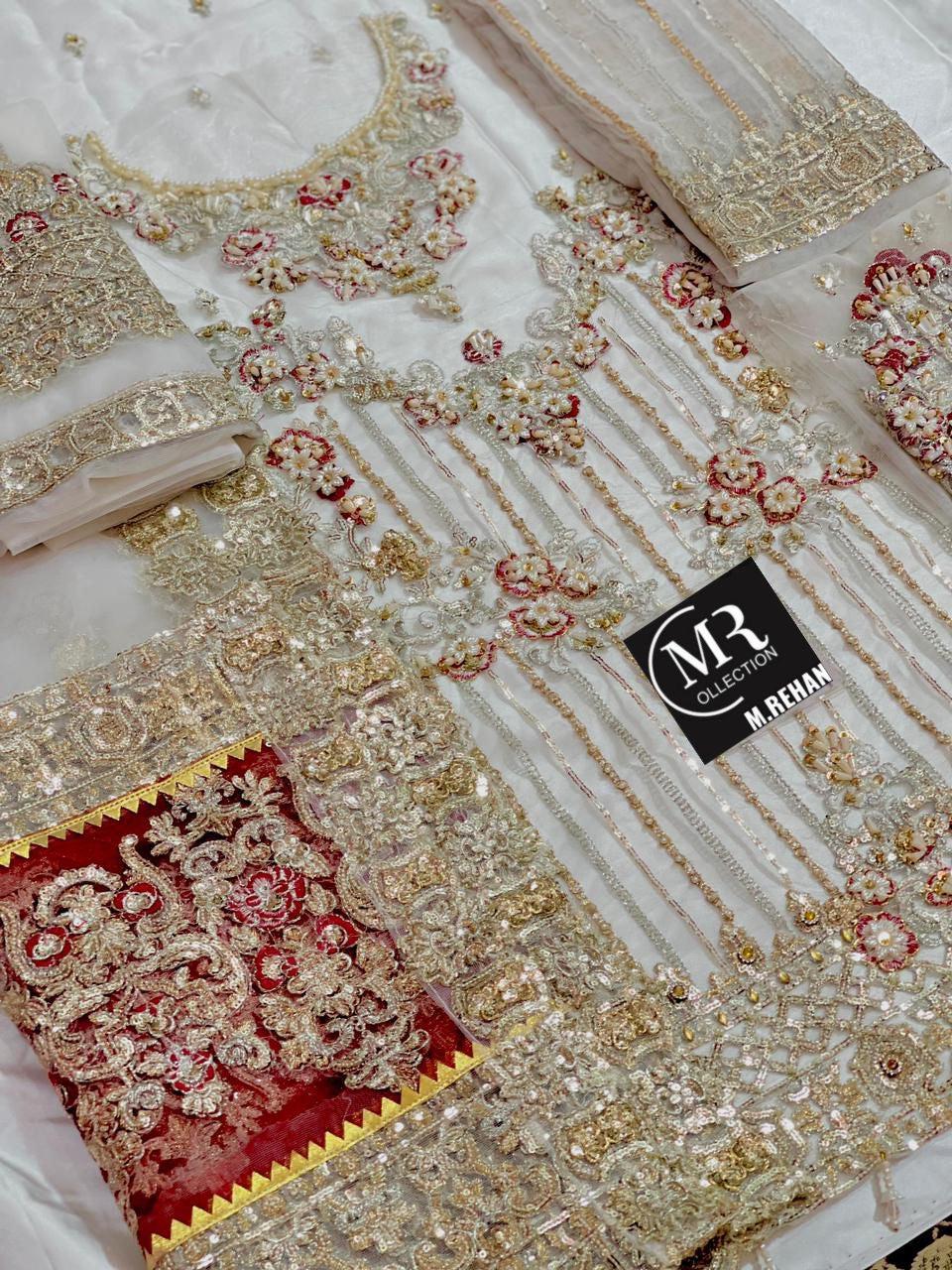 Imrozia Net Bridal Suit-Bridal Suits-Replica Zone