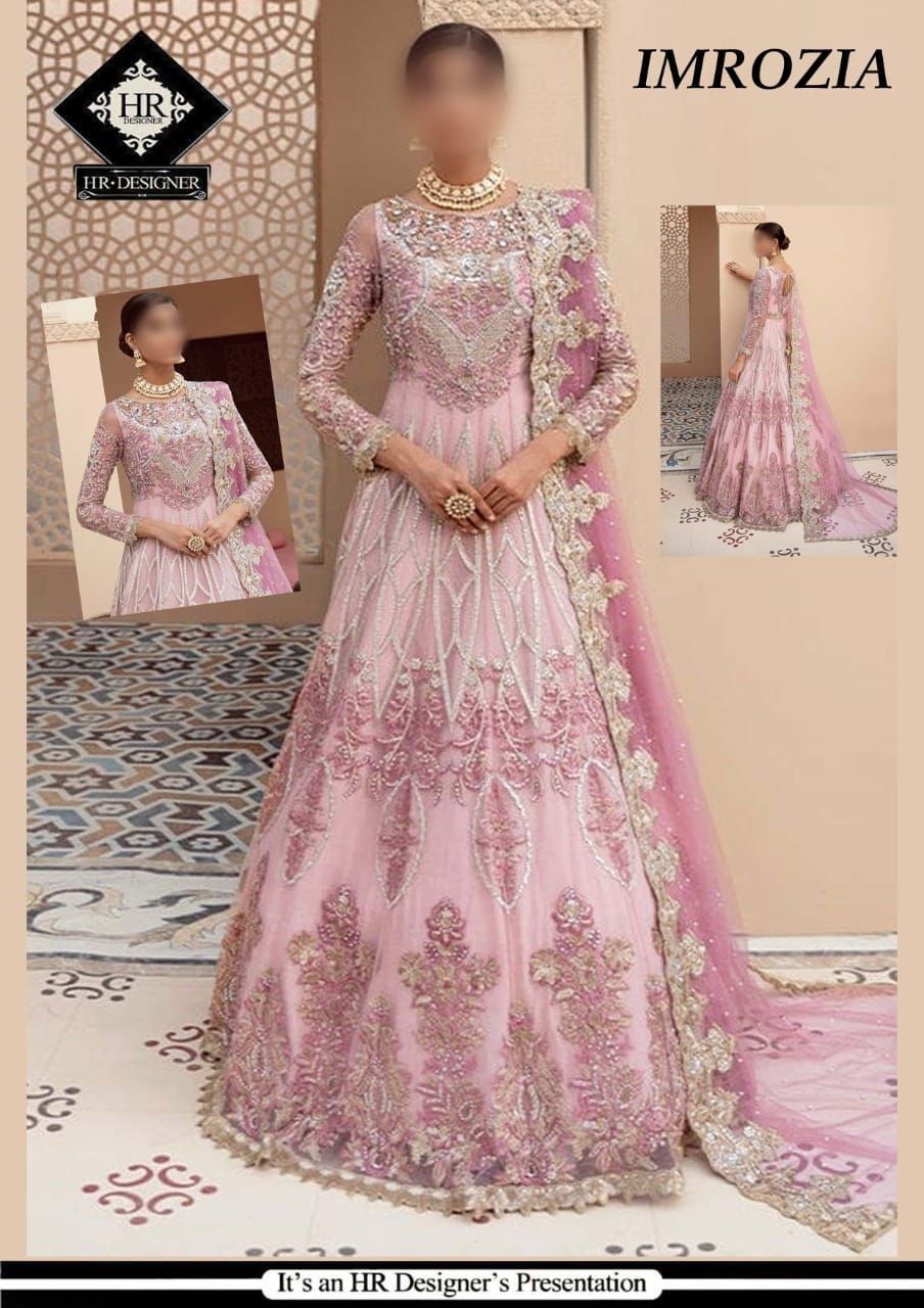 Imrozia Net Frock-Bridal Suits-Replica Zone