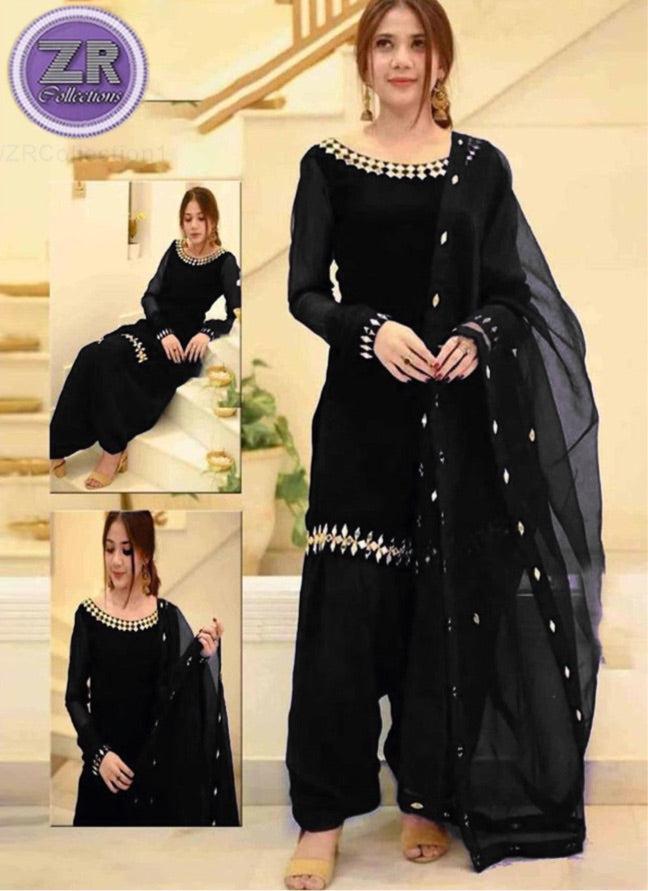 Indian Chiffon Suit-Replica Suits-Replica Zone