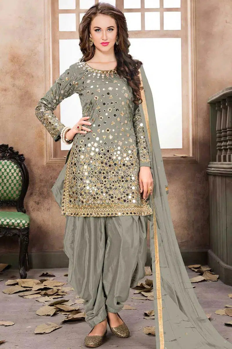 Indian Chiffon Suit-Replica Suits-Replica Zone