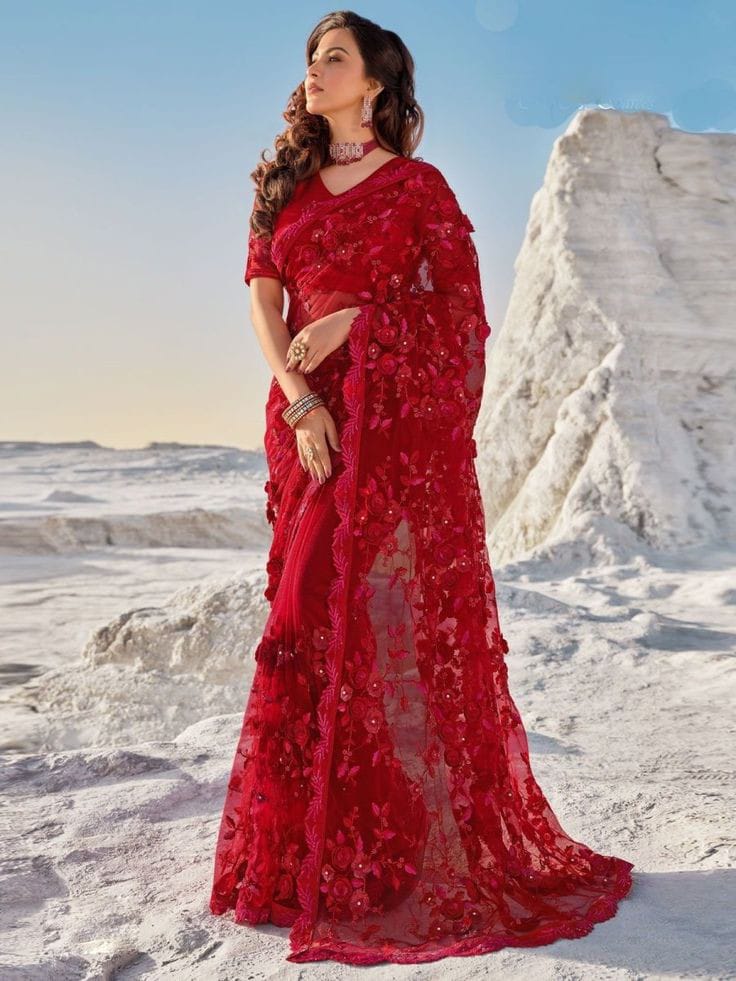 Indian Net Saree-Bridal Suits-Replica Zone