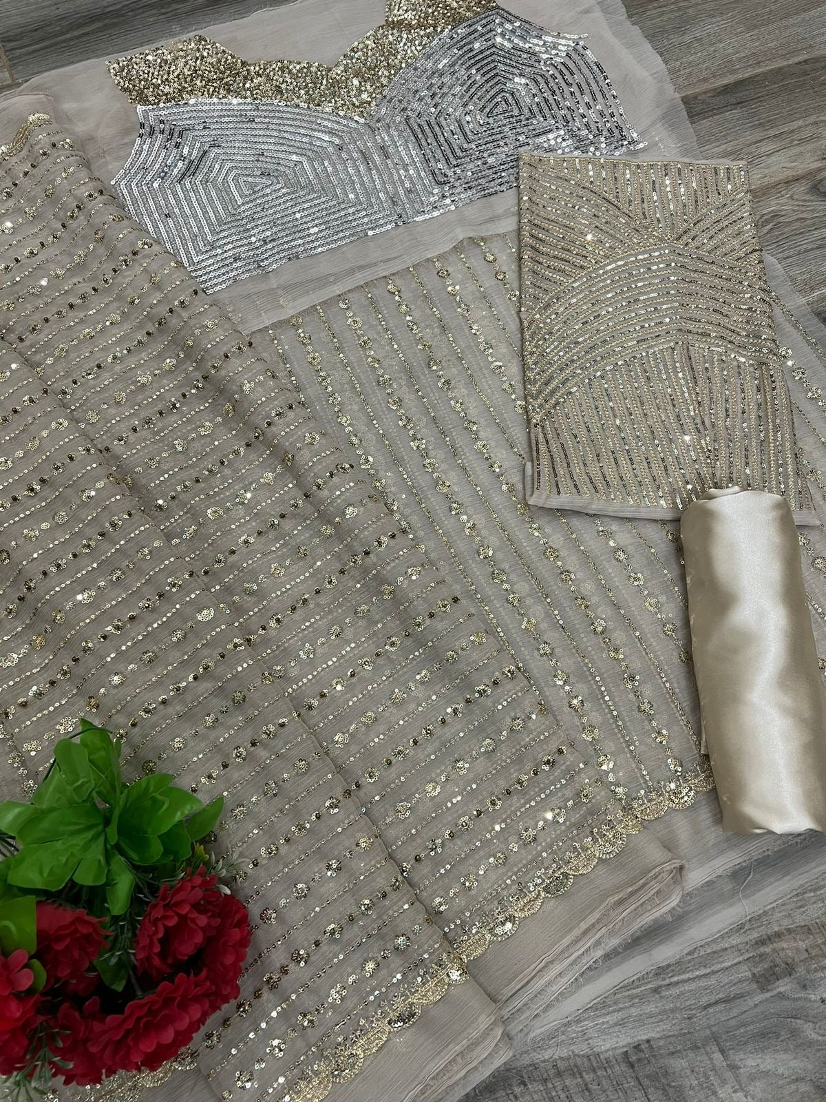 Iqra Kanwal Chiffon Saree-Bridal Suits-Replica Zone