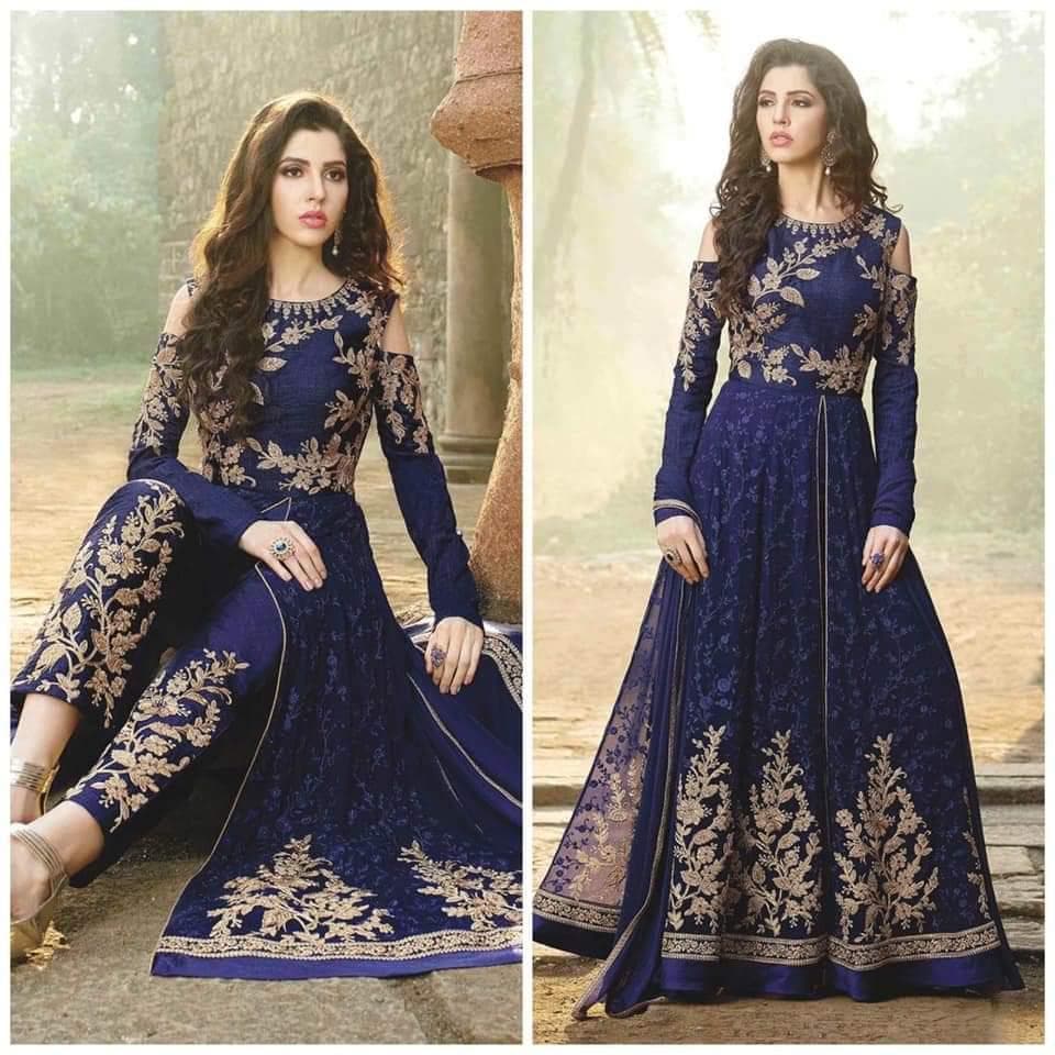 Lashkara Chiffon Maxi-Bridal Suits-Replica Zone