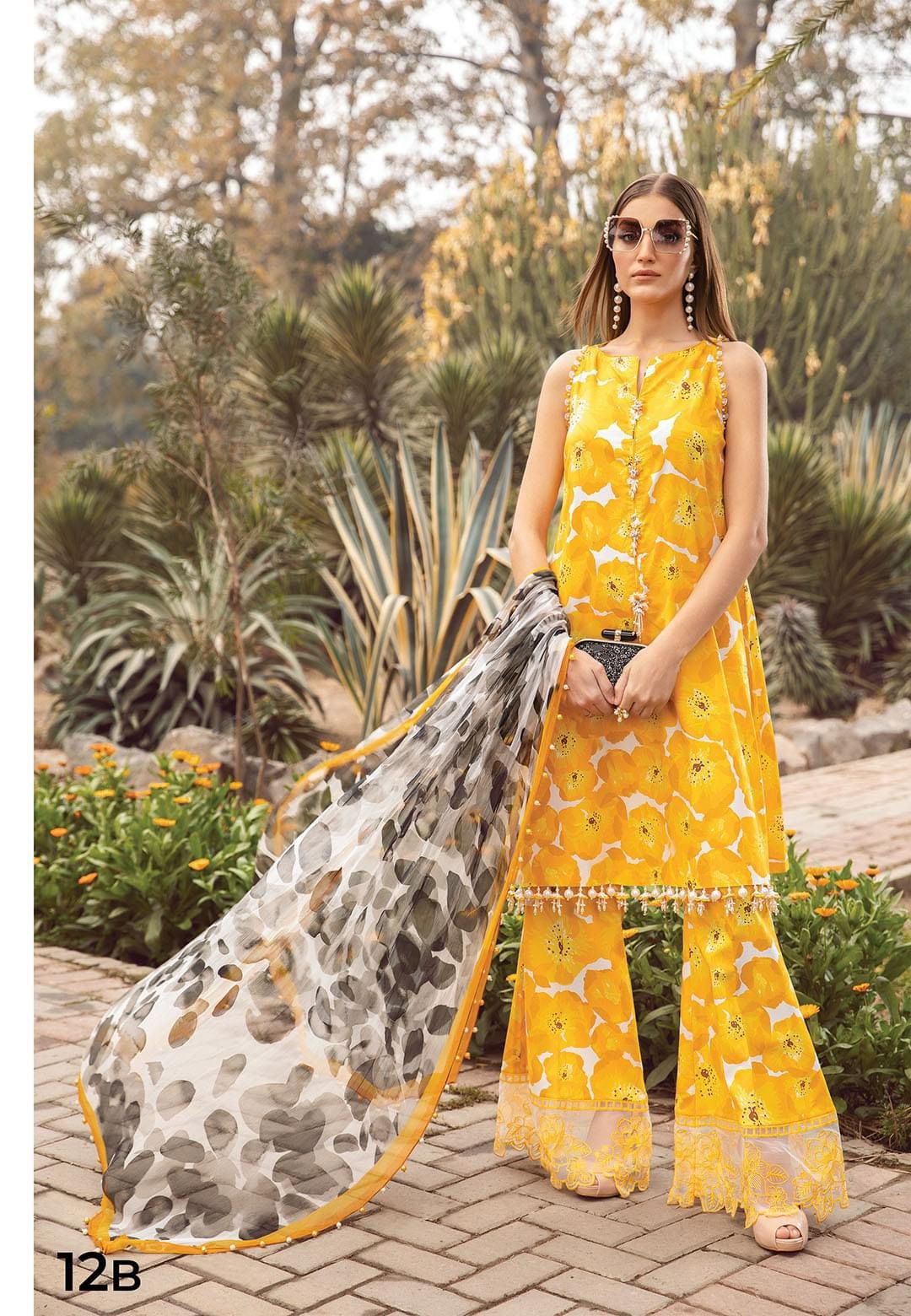 M Print Lawn Suit-Lawn Suits-Replica Zone