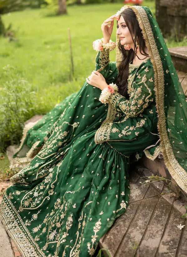 Maha Wajahat Chiffon Gharara-Bridal Suits-Replica Zone