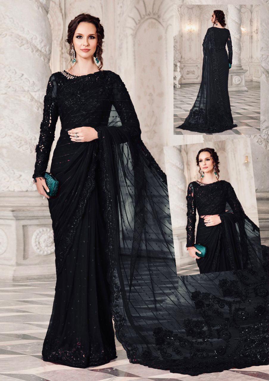 Maria B Chiffon Saree-Bridal Suits-Replica Zone