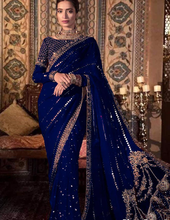 Maria B Chiffon Saree-Bridal Suits-Replica Zone