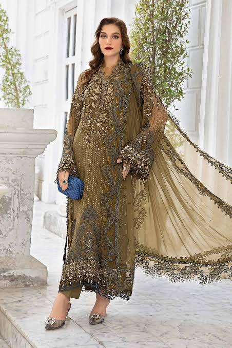 Maria B Chiffon Suit-Replica Suits-Replica Zone