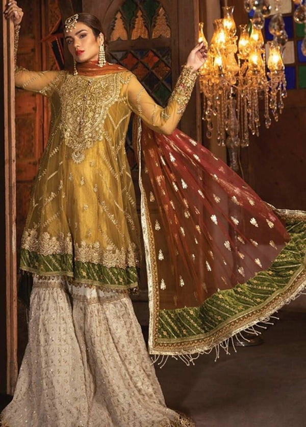 Maria B Net Gharara-Bridal Suits-Replica Zone