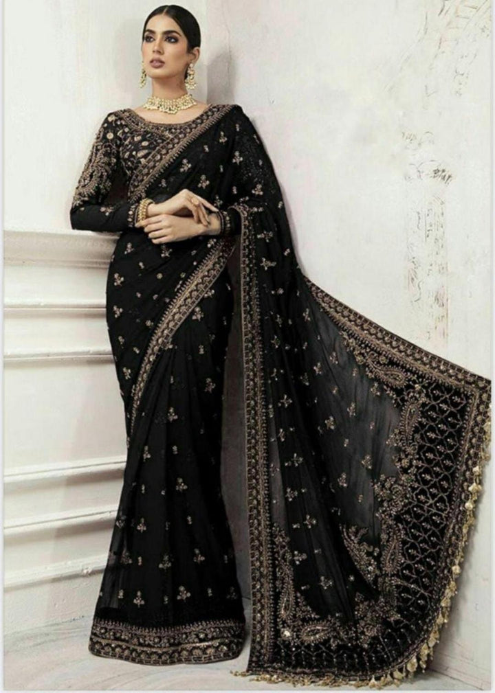 Maria B Net Saree-Bridal Suits-Replica Zone