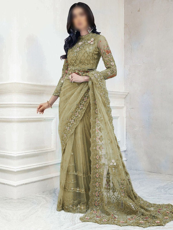 Maria B Net Saree-Bridal Suits-Replica Zone