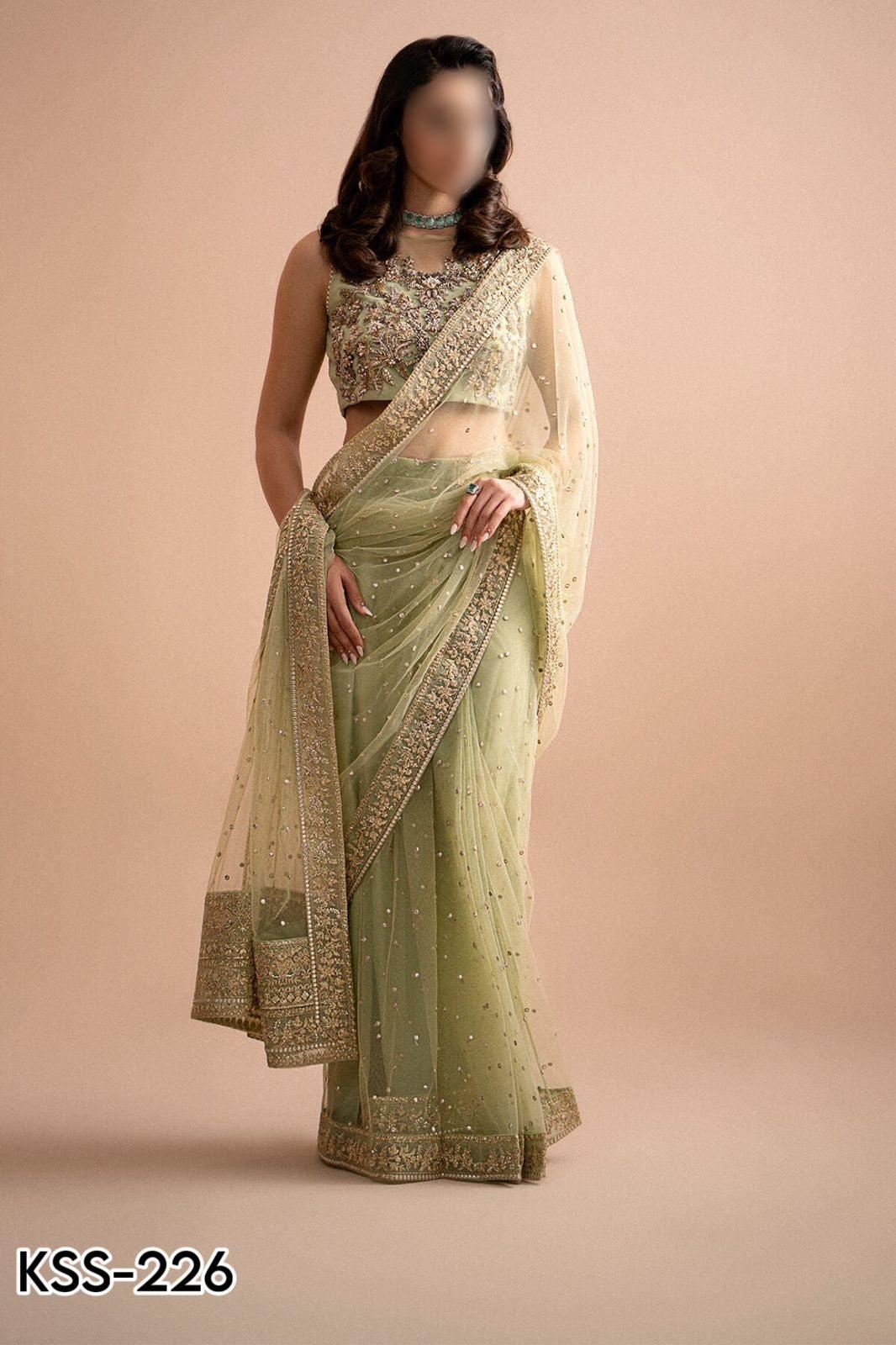 Maria B Net Saree-Bridal Suits-Replica Zone