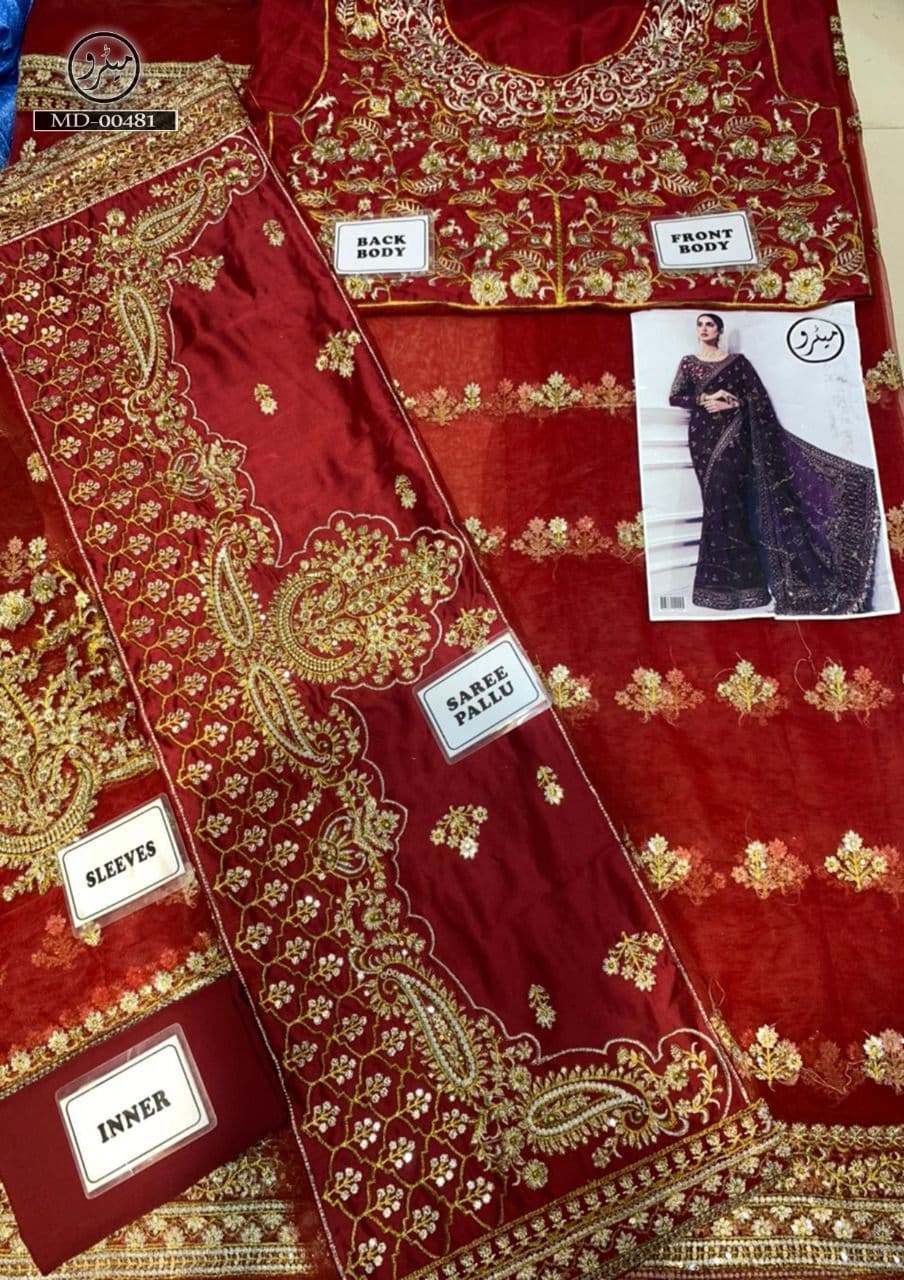 Maria B Net Saaree-Bridal Suits-Replica Zone