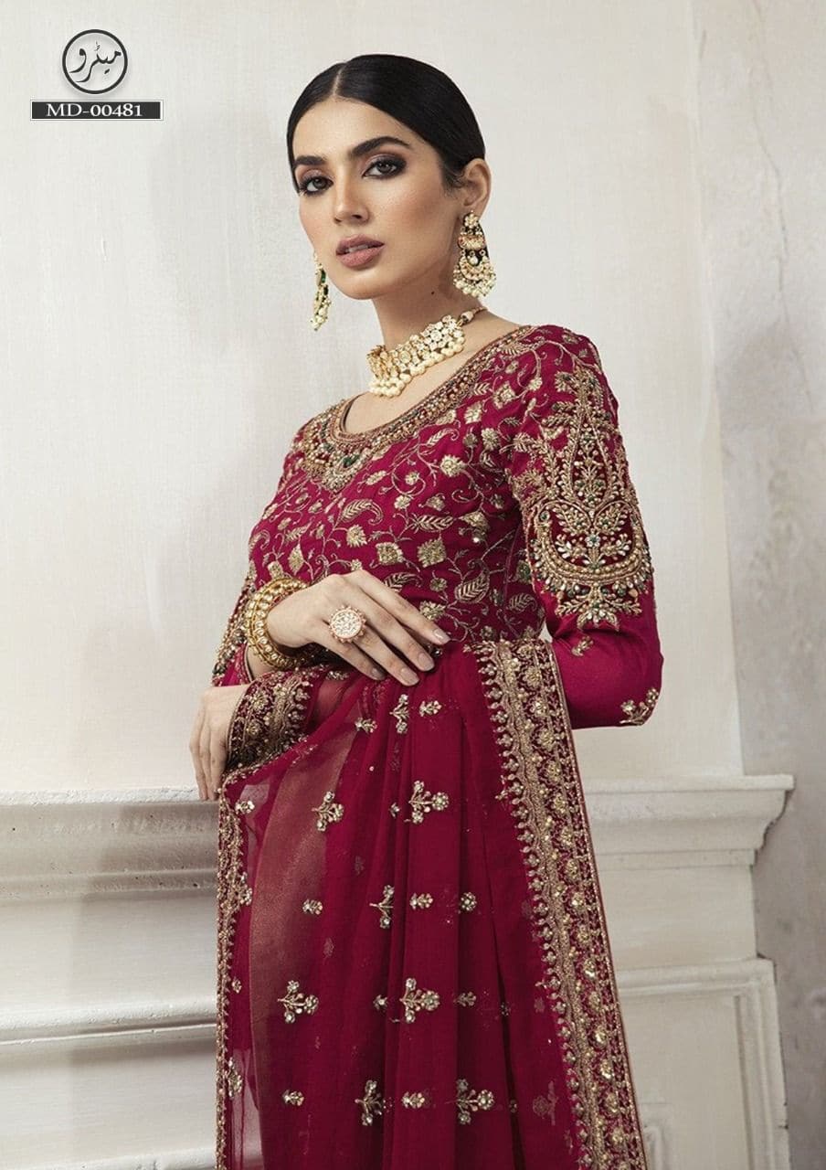 Maria B Net Saaree-Bridal Suits-Replica Zone