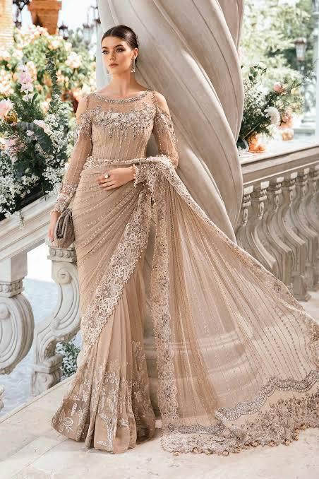 Maria B Net Saree-Bridal Suits-Replica Zone