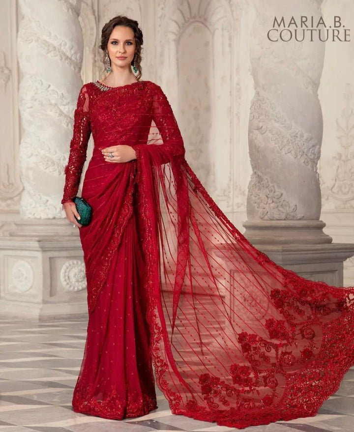 Maria B Net Saree-Bridal Suits-Replica Zone