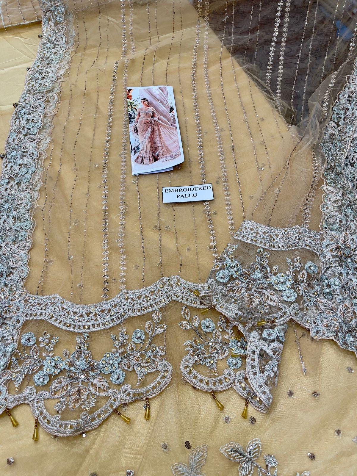 Maria B Net Saree-Bridal Suits-Replica Zone