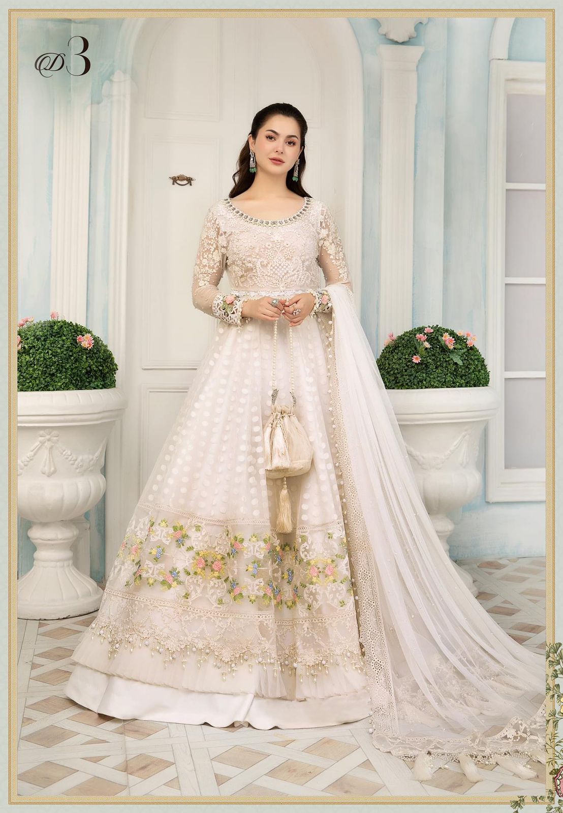 Maria B Organza Maxi-Bridal Suits-Replica Zone