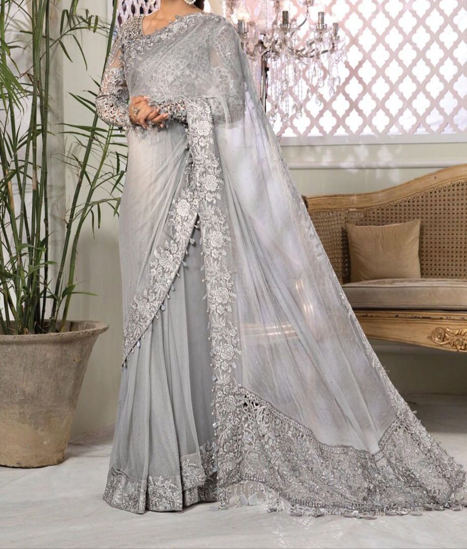 Maria B Organza Saree-Bridal Suits-Replica Zone