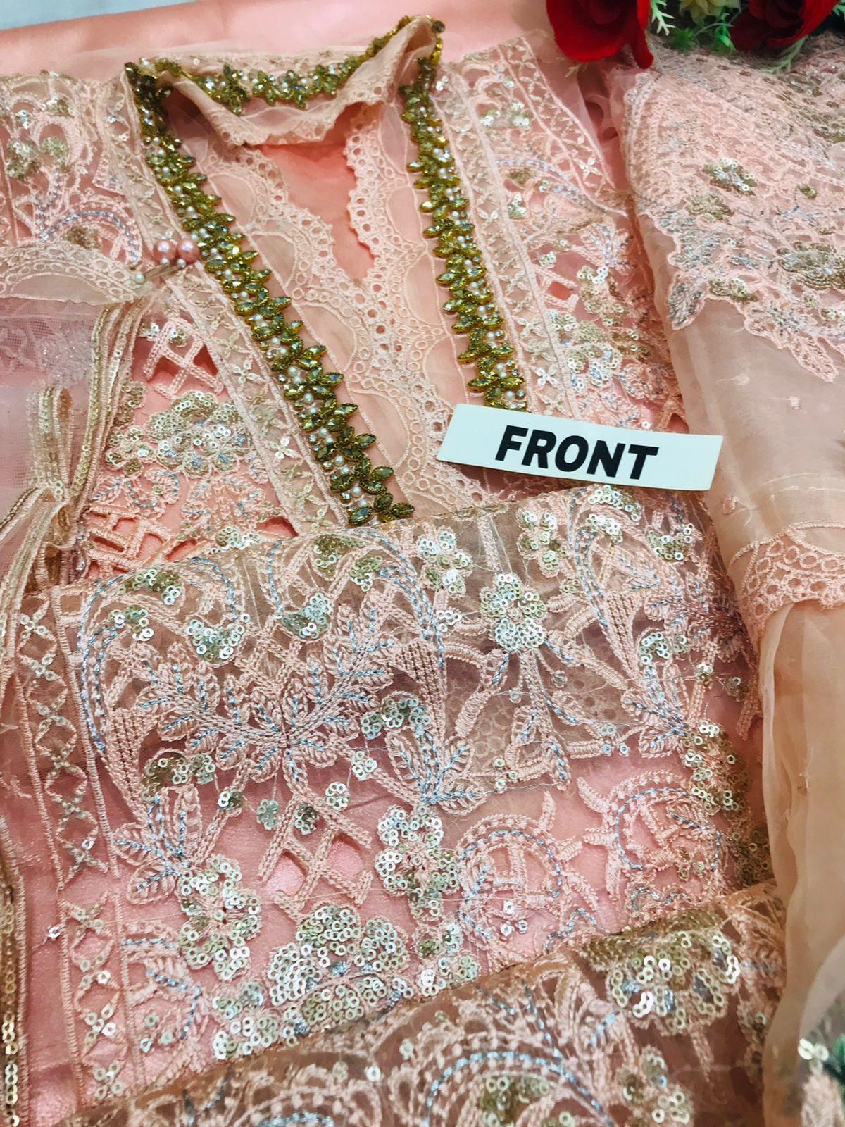 Maria B Organza Suit-Replica Suits-Replica Zone