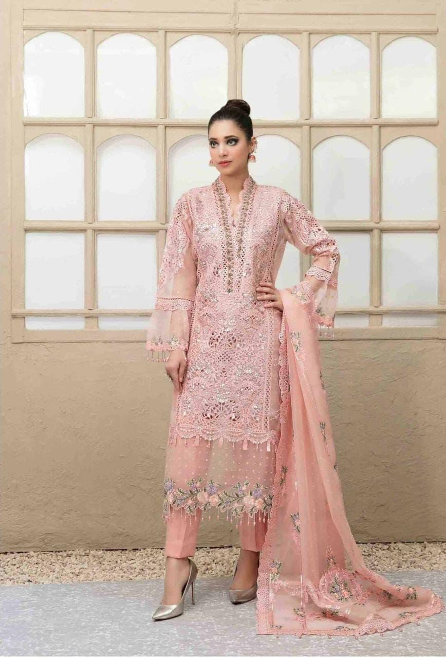 Maria B Organza Suit-Replica Suits-Replica Zone