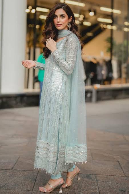 Maya Ali Chiffon Suit-Replica Suits-Replica Zone